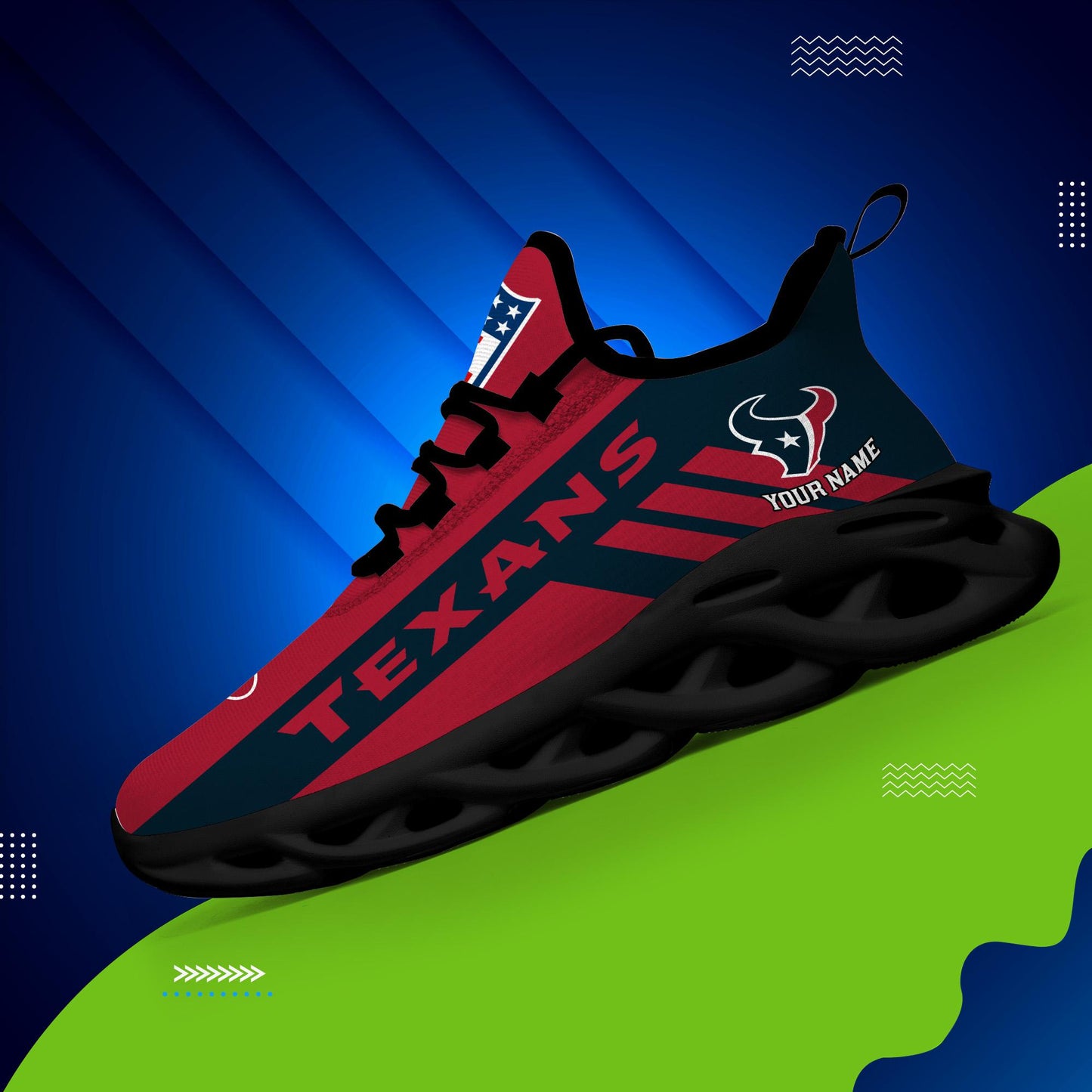 Ideafootwear Houston Texans Max Soul Shoes Sneakers For Men And Women