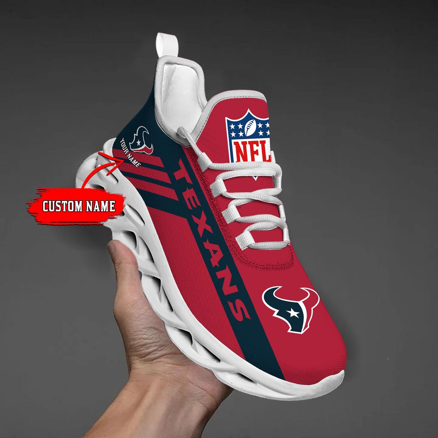 Ideafootwear Houston Texans Max Soul Shoes Sneakers For Men And Women