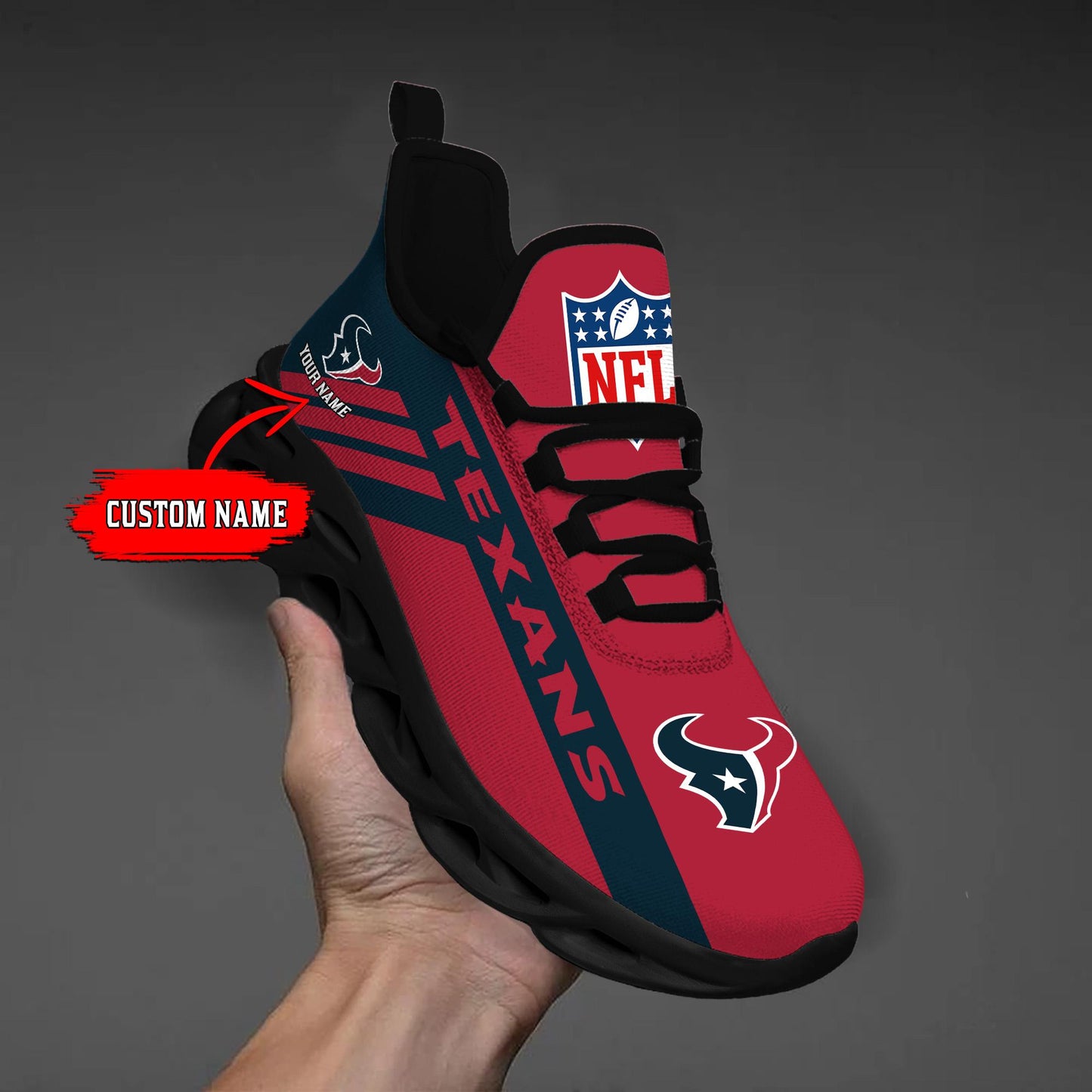 Ideafootwear Houston Texans Max Soul Shoes Sneakers For Men And Women