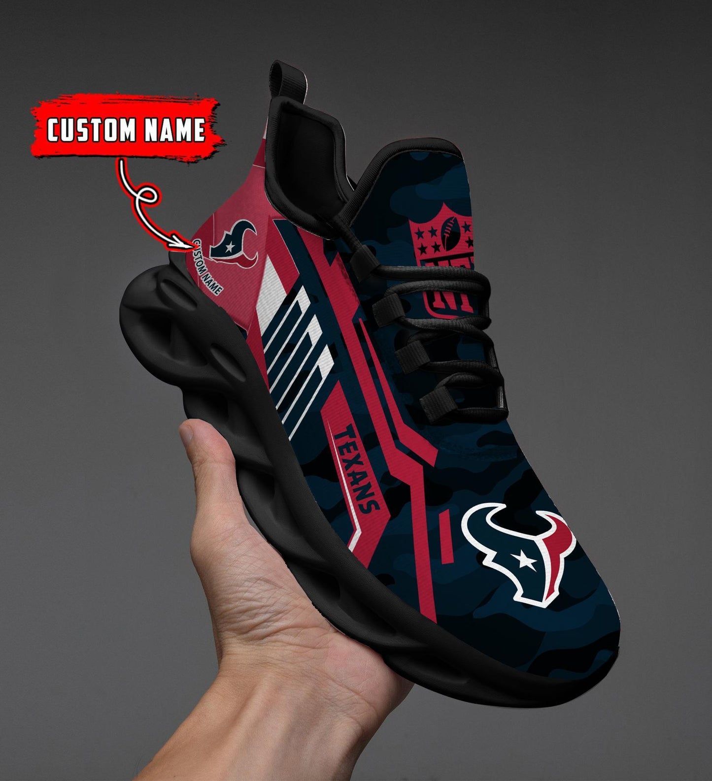 Ideafootwear Houston Texans Max Soul Shoes Sneakers For Men And Women