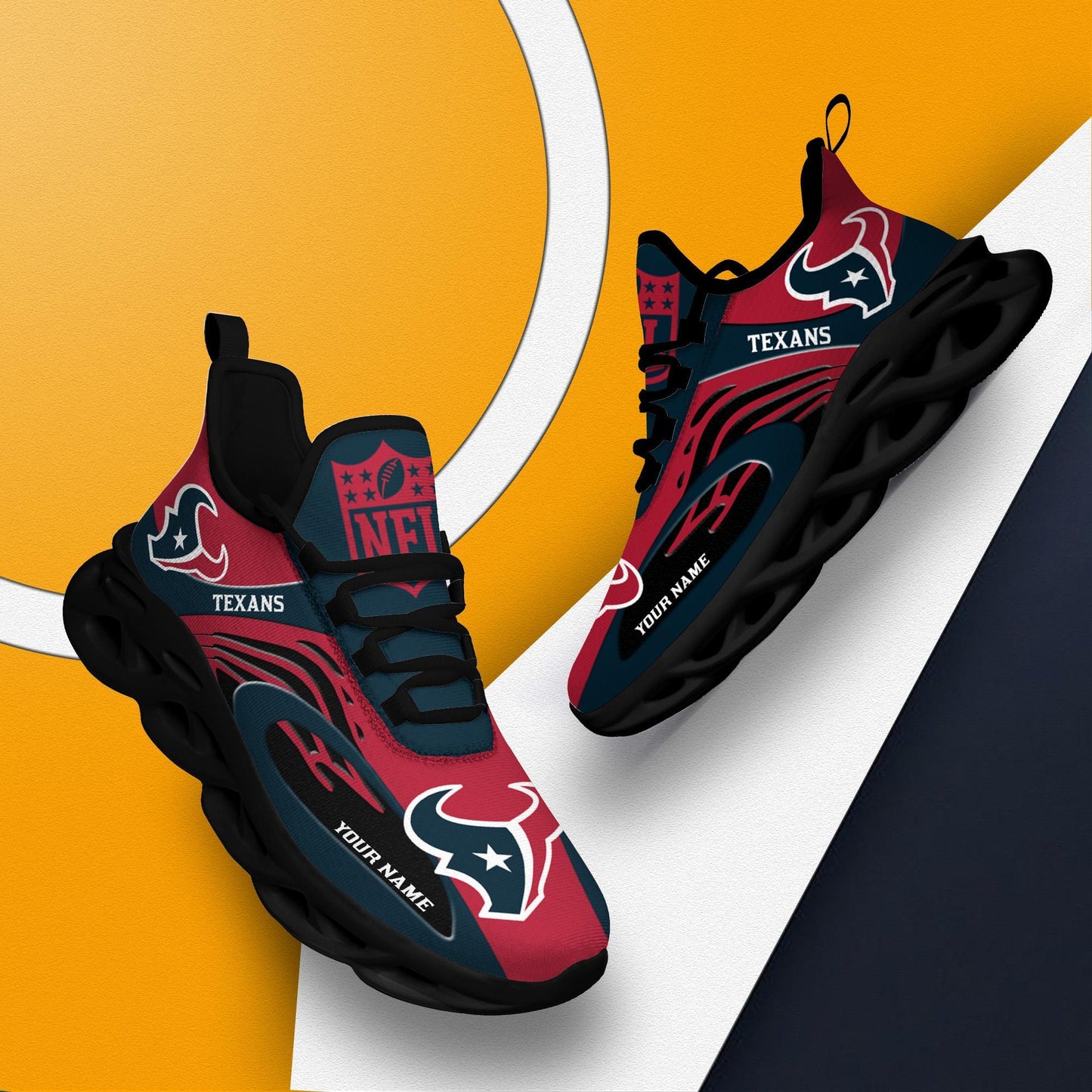Ideafootwear Houston Texans Max Soul Shoes Sneakers For Men And Women