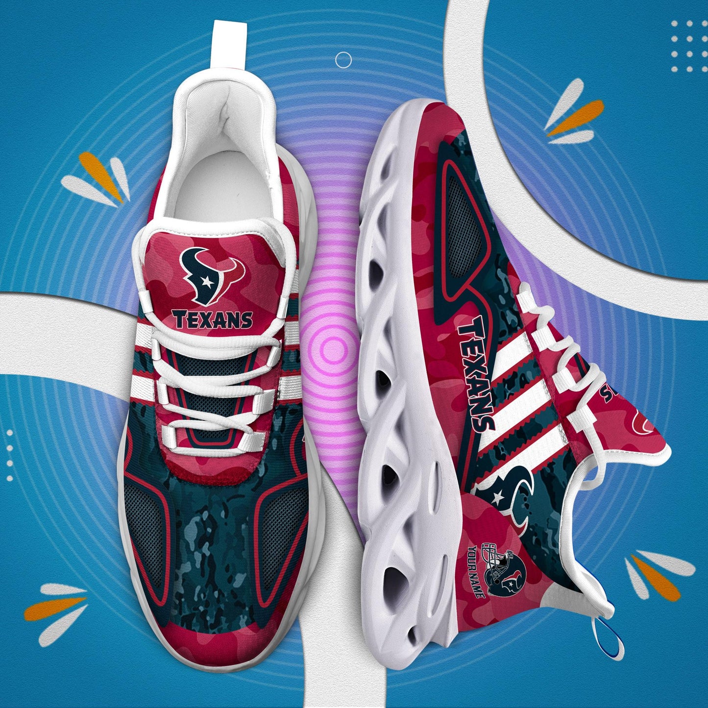 Ideafootwear Houston Texans Max Soul Shoes Sneakers For Men And Women