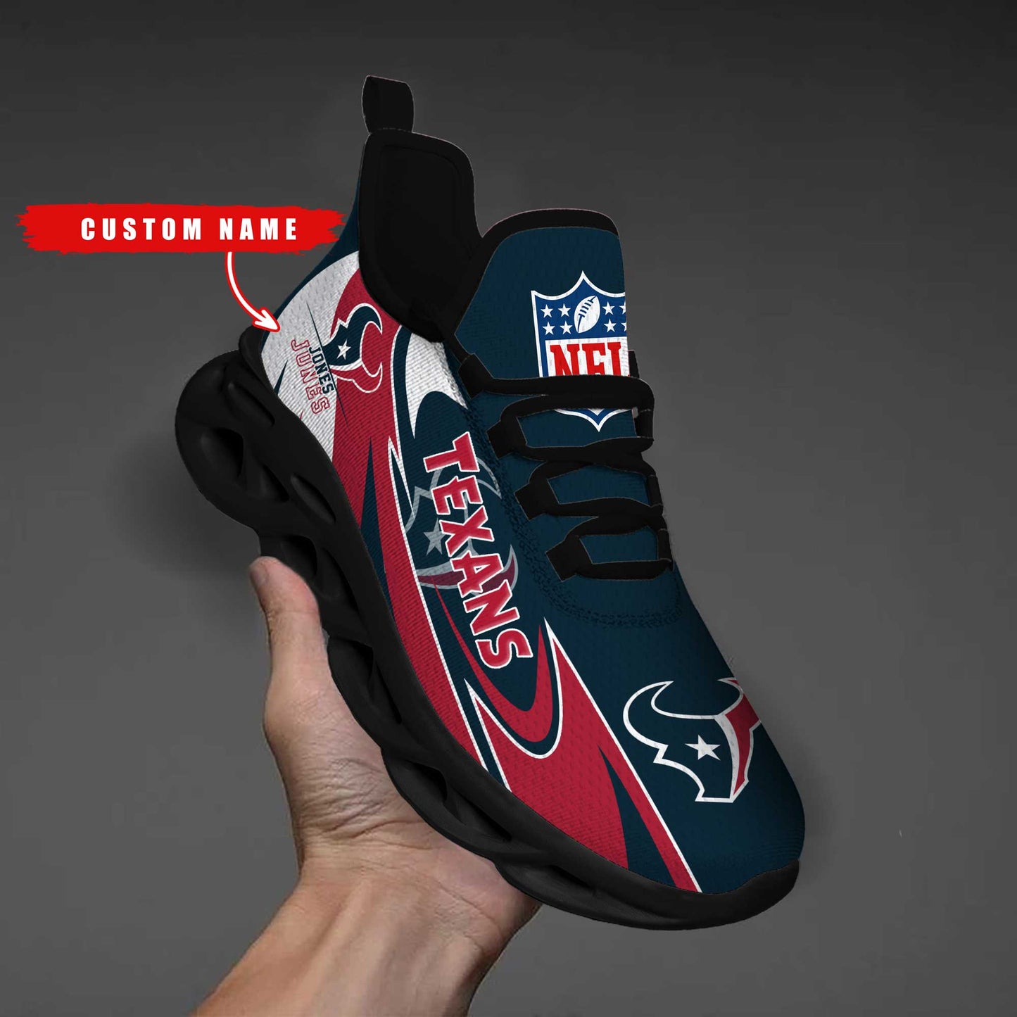 Ideafootwear Houston Texans Max Soul Shoes Sneakers For Men And Women