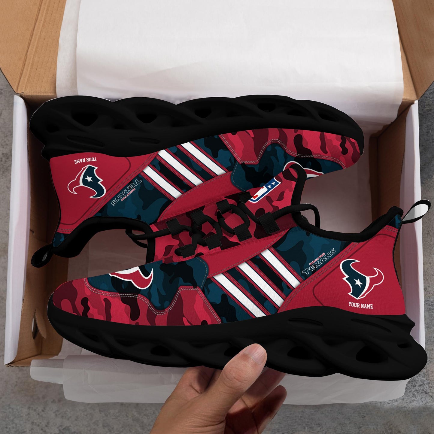 Ideafootwear Houston Texans Max Soul Shoes Sneakers For Men And Women