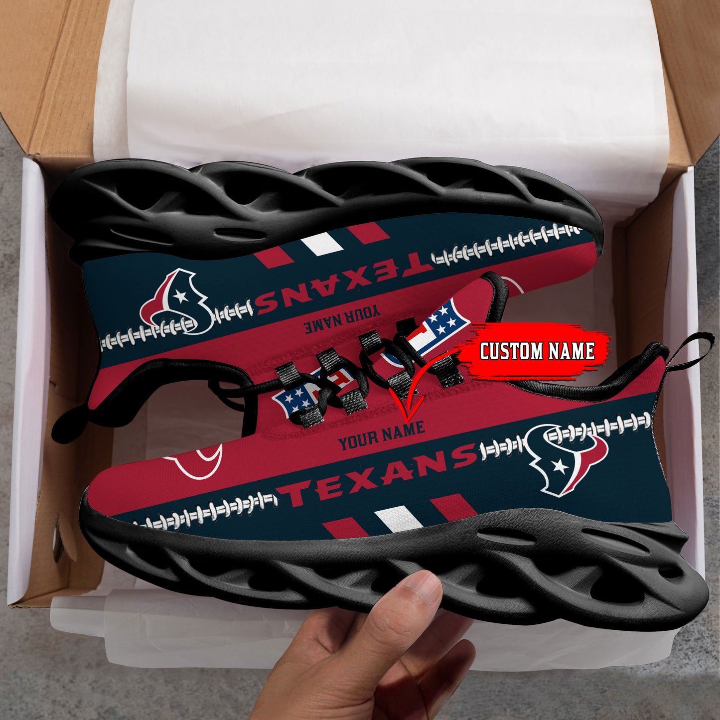 Ideafootwear Houston Texans Max Soul Shoes Sneakers For Men And Women