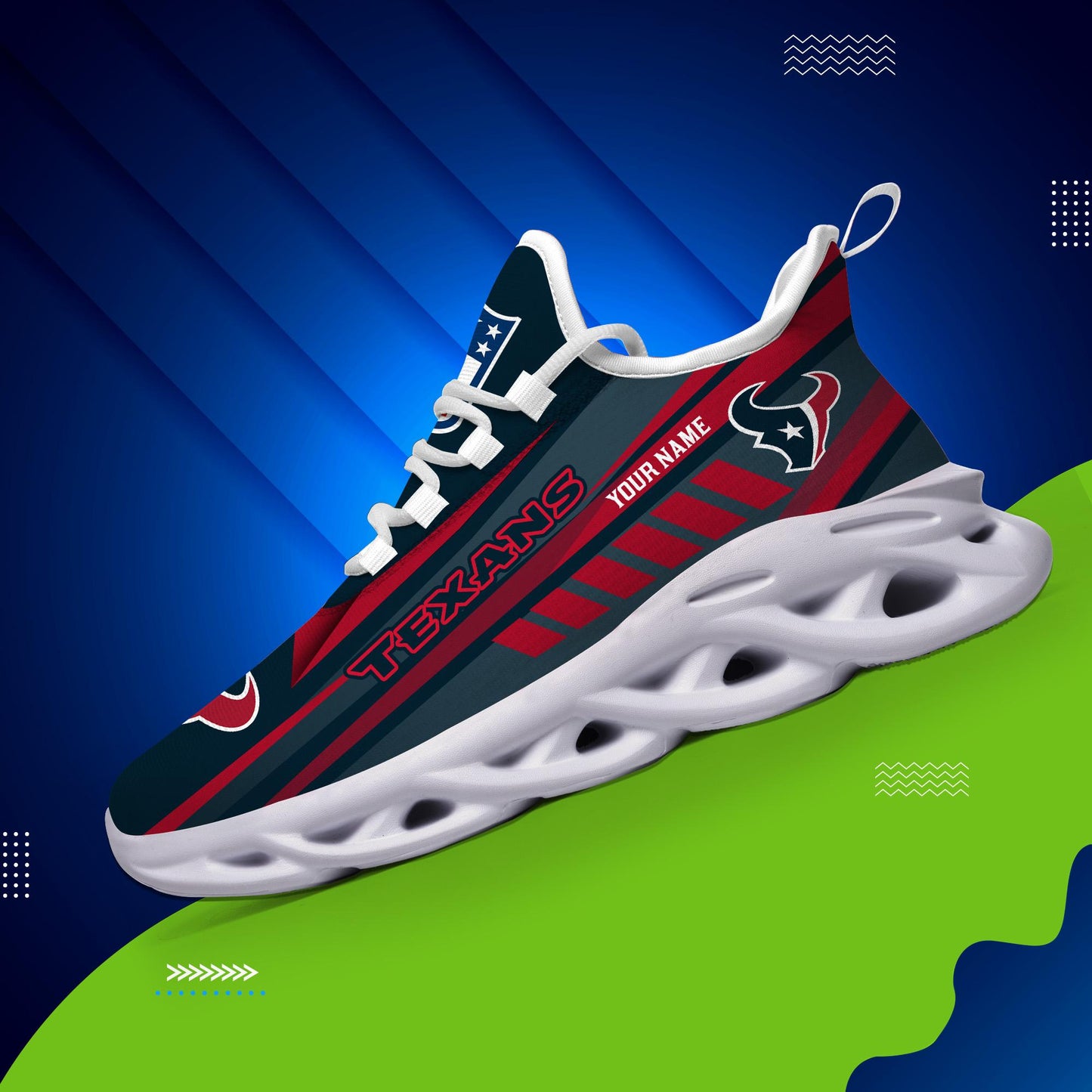 Ideafootwear Houston Texans Max Soul Shoes Sneakers For Men And Women