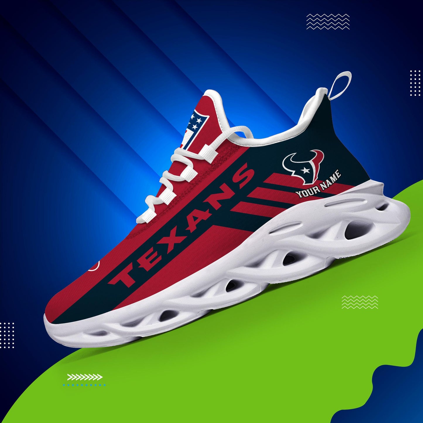 Ideafootwear Houston Texans Max Soul Shoes Sneakers For Men And Women