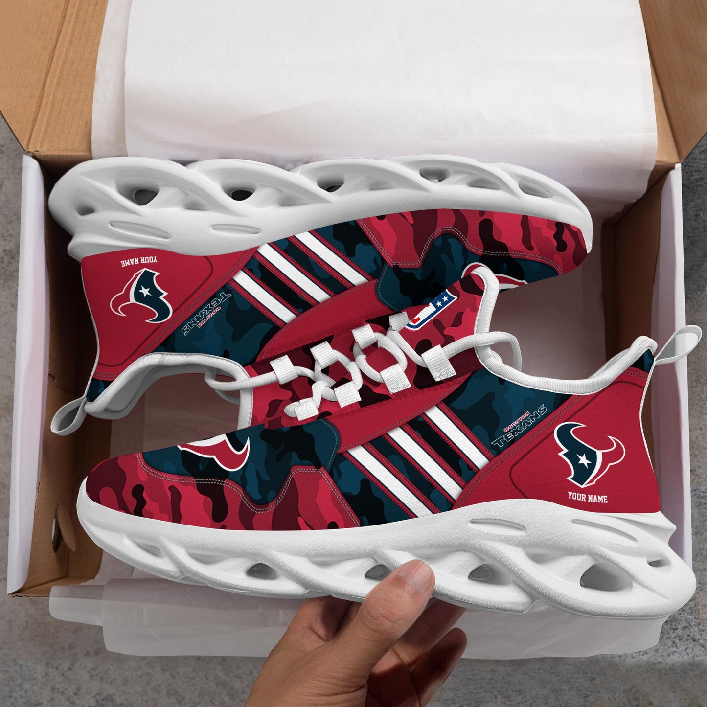 Ideafootwear Houston Texans Max Soul Shoes Sneakers For Men And Women