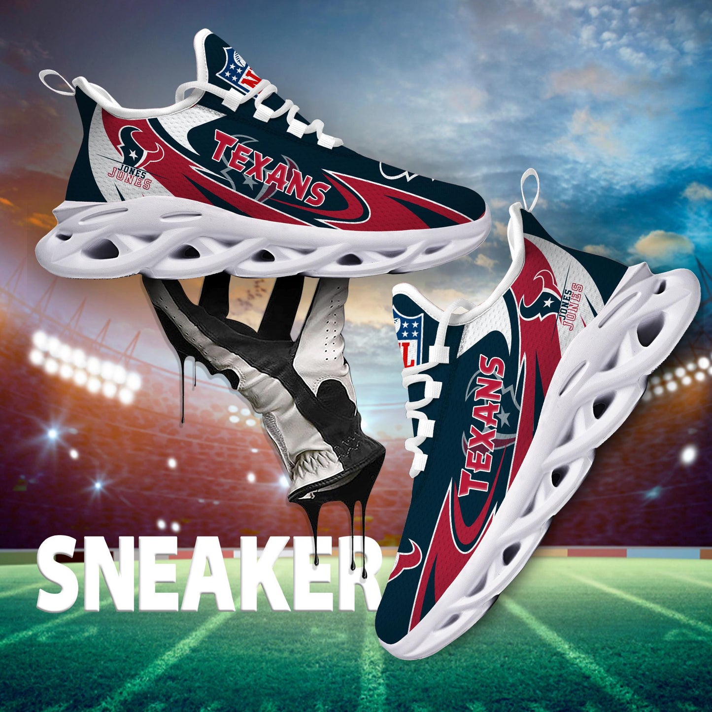 Ideafootwear Houston Texans Max Soul Shoes Sneakers For Men And Women