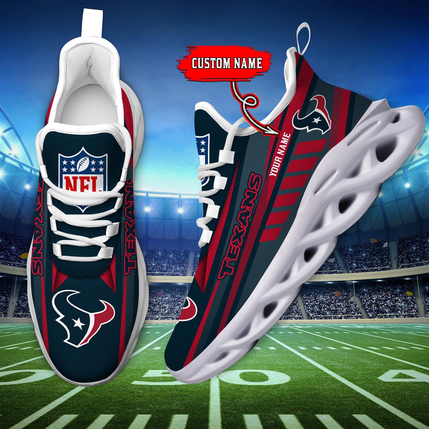 Ideafootwear Houston Texans Max Soul Shoes Sneakers For Men And Women