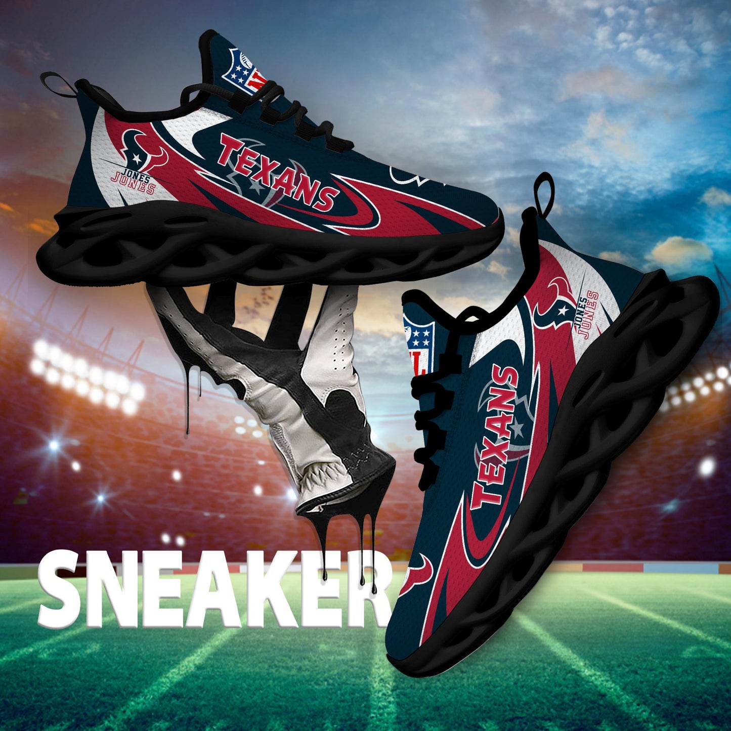 Ideafootwear Houston Texans Max Soul Shoes Sneakers For Men And Women