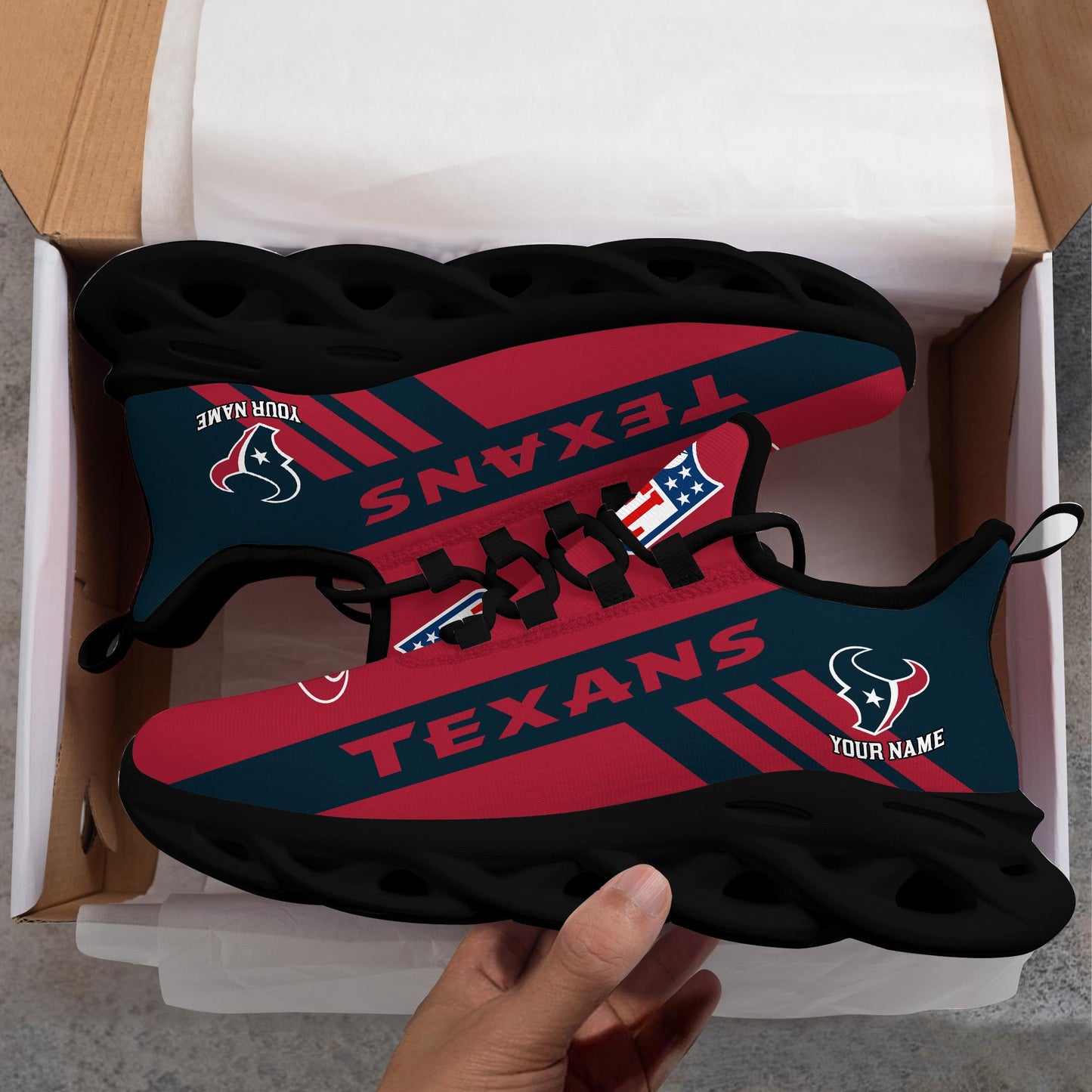 Ideafootwear Houston Texans Max Soul Shoes Sneakers For Men And Women