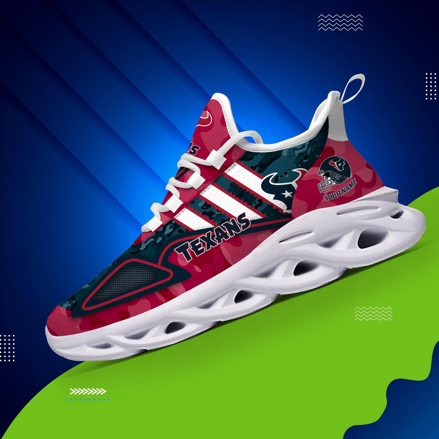 Ideafootwear Houston Texans Max Soul Shoes Sneakers For Men And Women