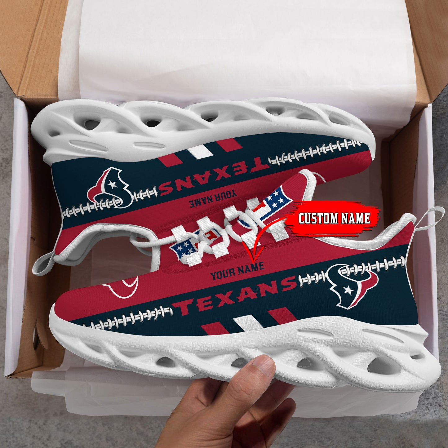 Ideafootwear Houston Texans Max Soul Shoes Sneakers For Men And Women