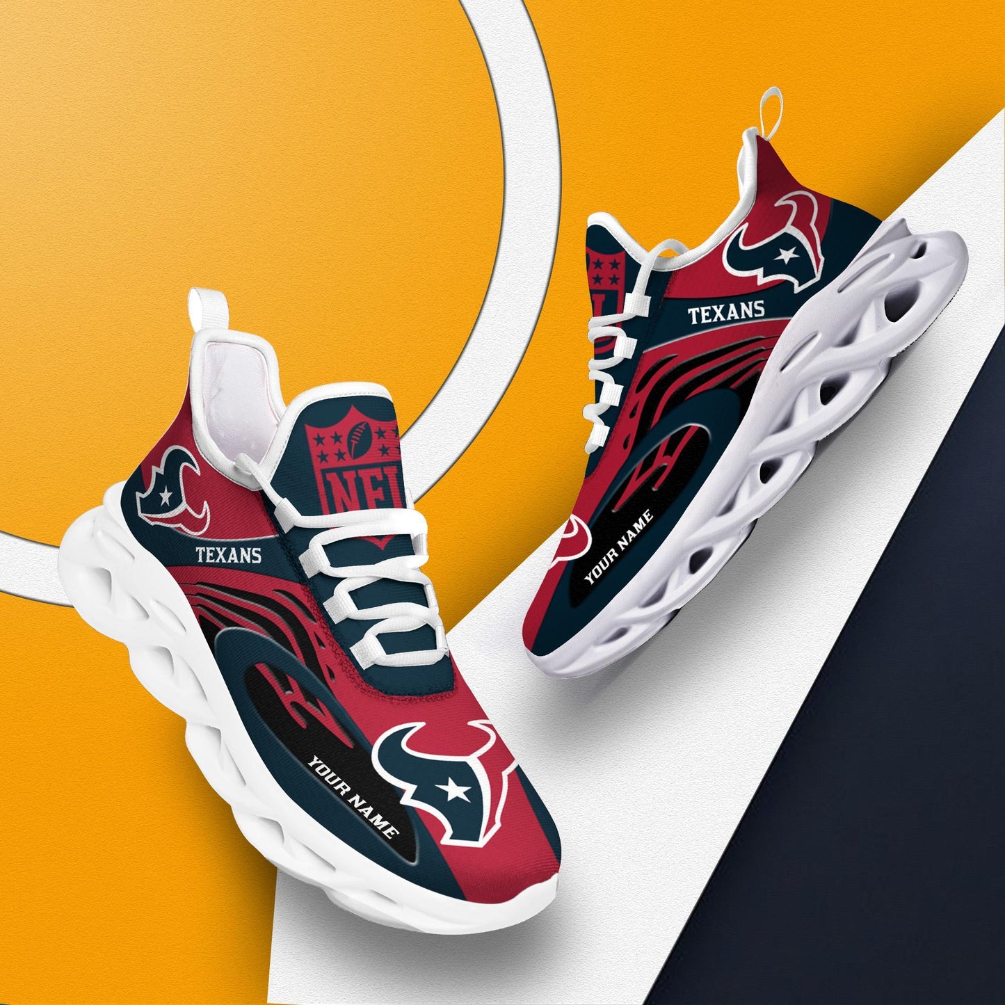 Ideafootwear Houston Texans Max Soul Shoes Sneakers For Men And Women