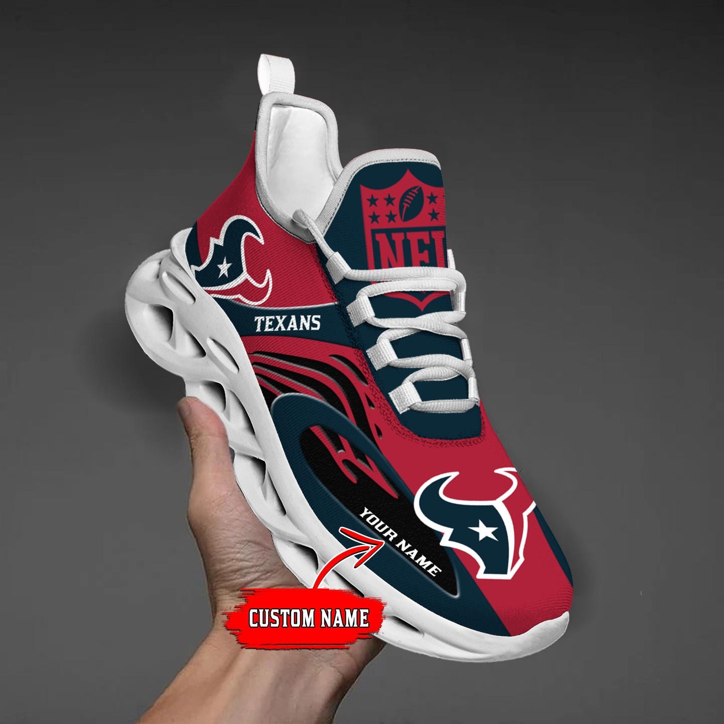 Ideafootwear Houston Texans Max Soul Shoes Sneakers For Men And Women
