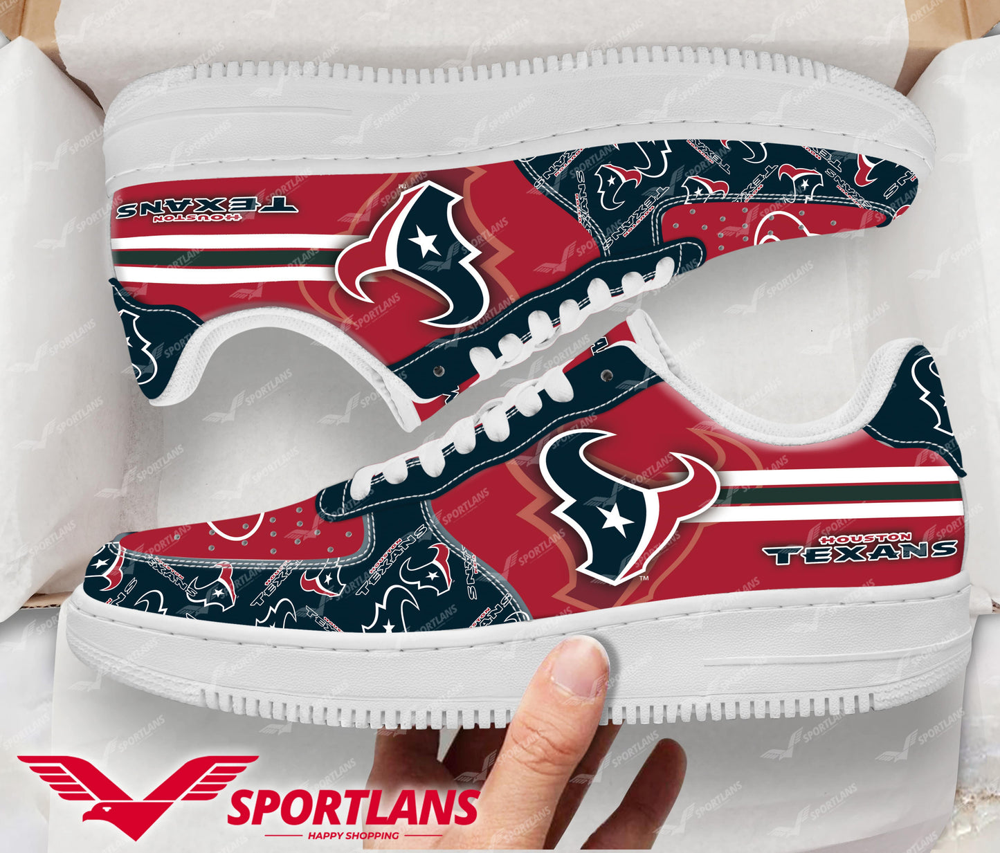Ideafootwear Houston Texans NFL Air Low-Top Sneakers Shoes For Men And Women