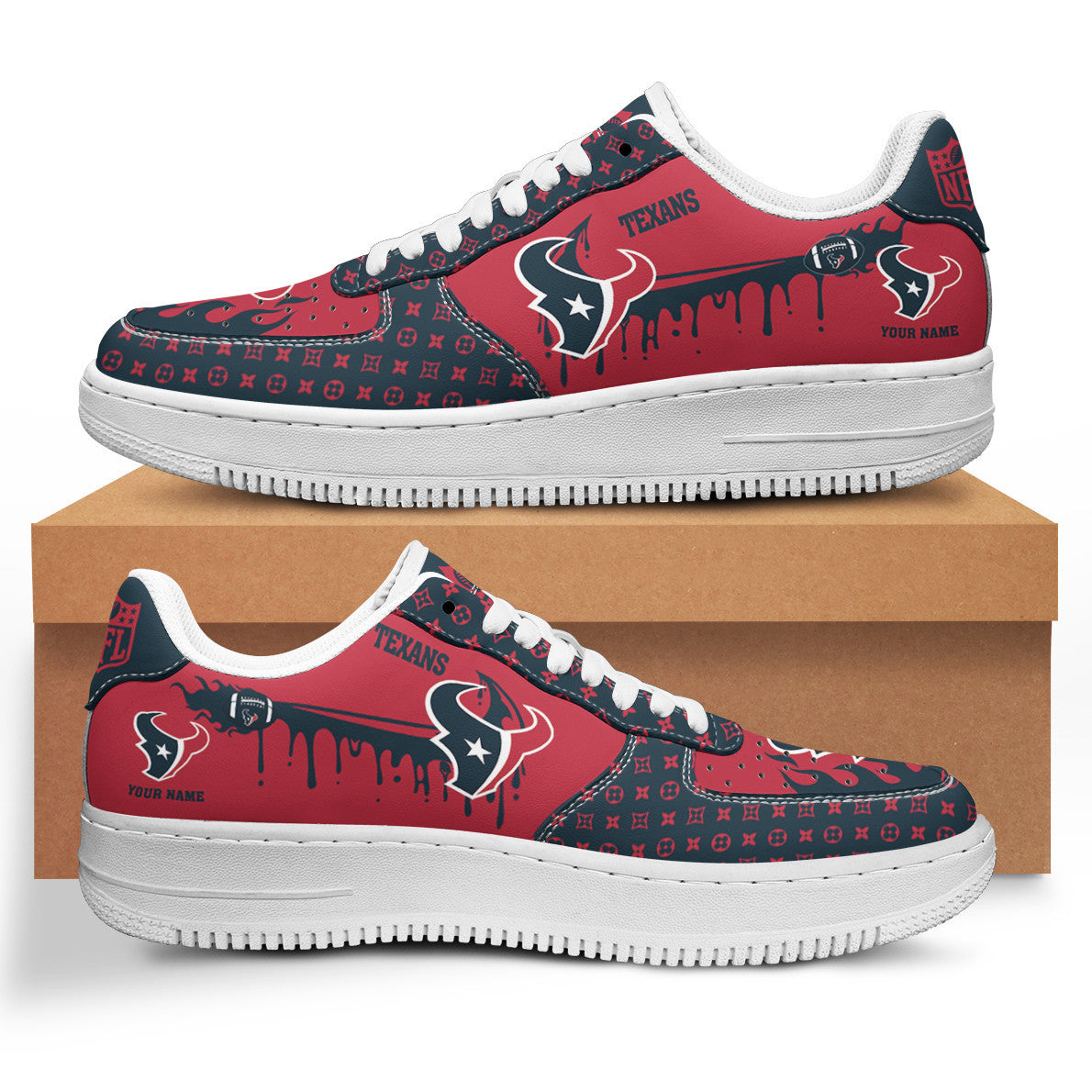 Ideafootwear Houston Texans NFL Air Low-Top Sneakers Shoes For Men And Women