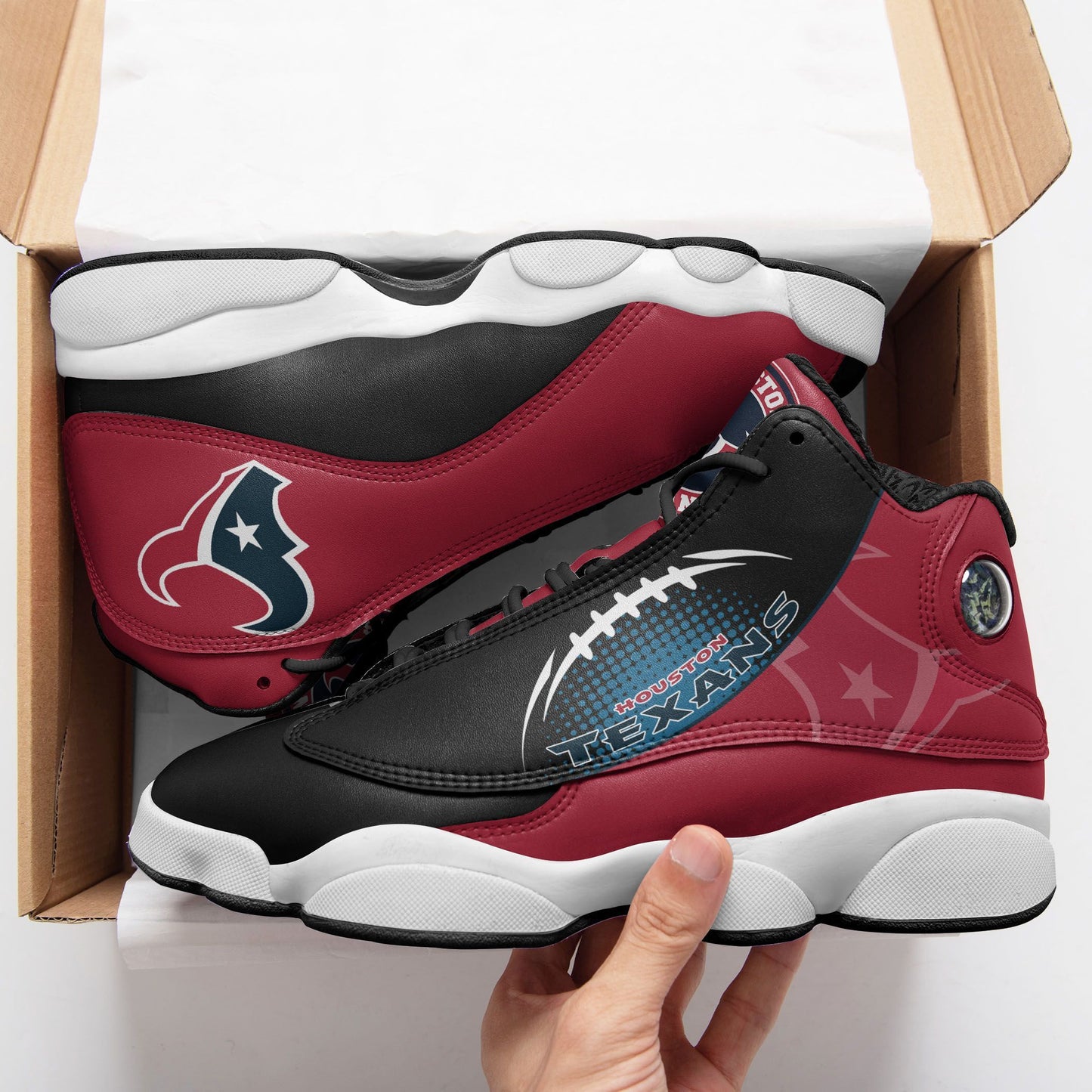 Ideafootwear Houston Texans NFL AJ13 Sneakers Shoes For Men And Women