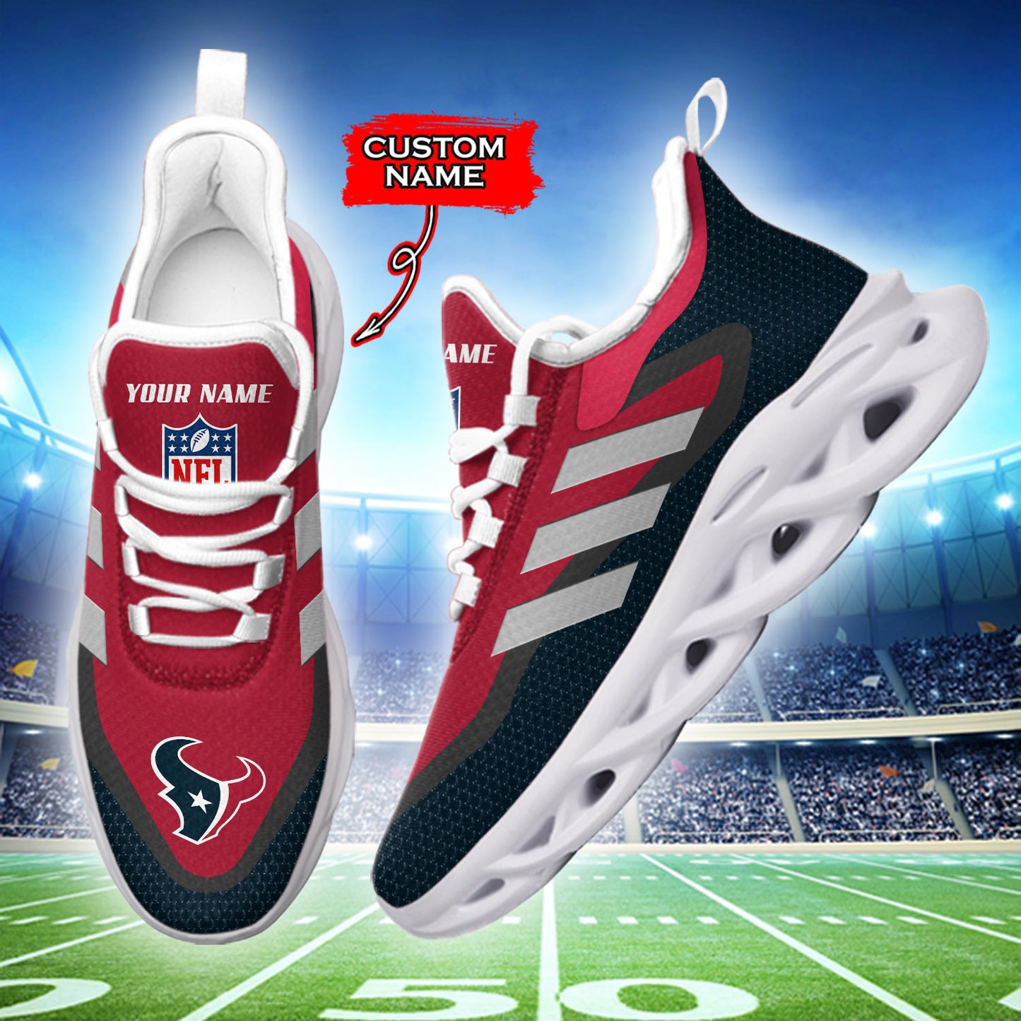 Ideafootwear Houston Texans NFL Max Soul Shoes Sneakers For Men And Women