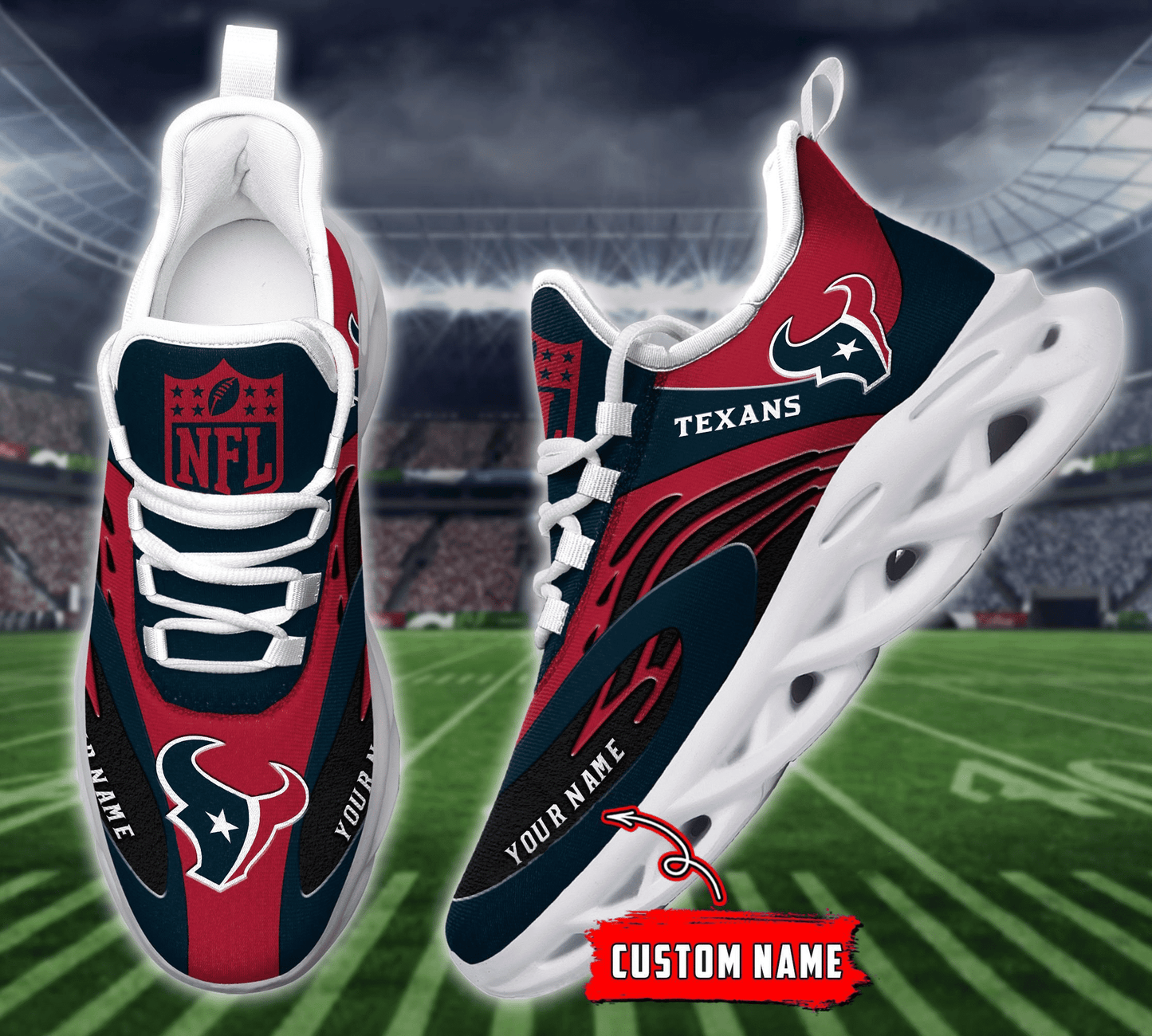 Ideafootwear Houston Texans NFL Max Soul Shoes Sneakers For Men And Women