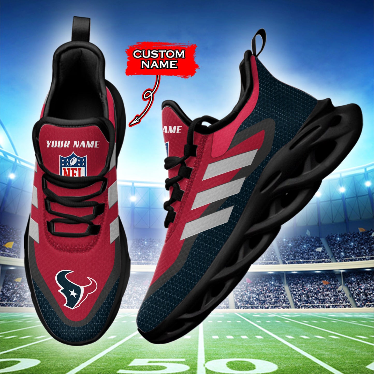 Ideafootwear Houston Texans NFL Max Soul Shoes Sneakers For Men And Women