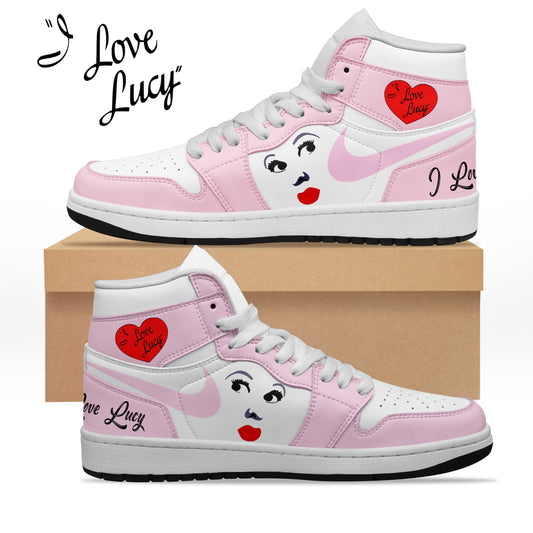 Ideafootwear I Love Lucy AJ1 High Sneakers Shoes For Men And Women