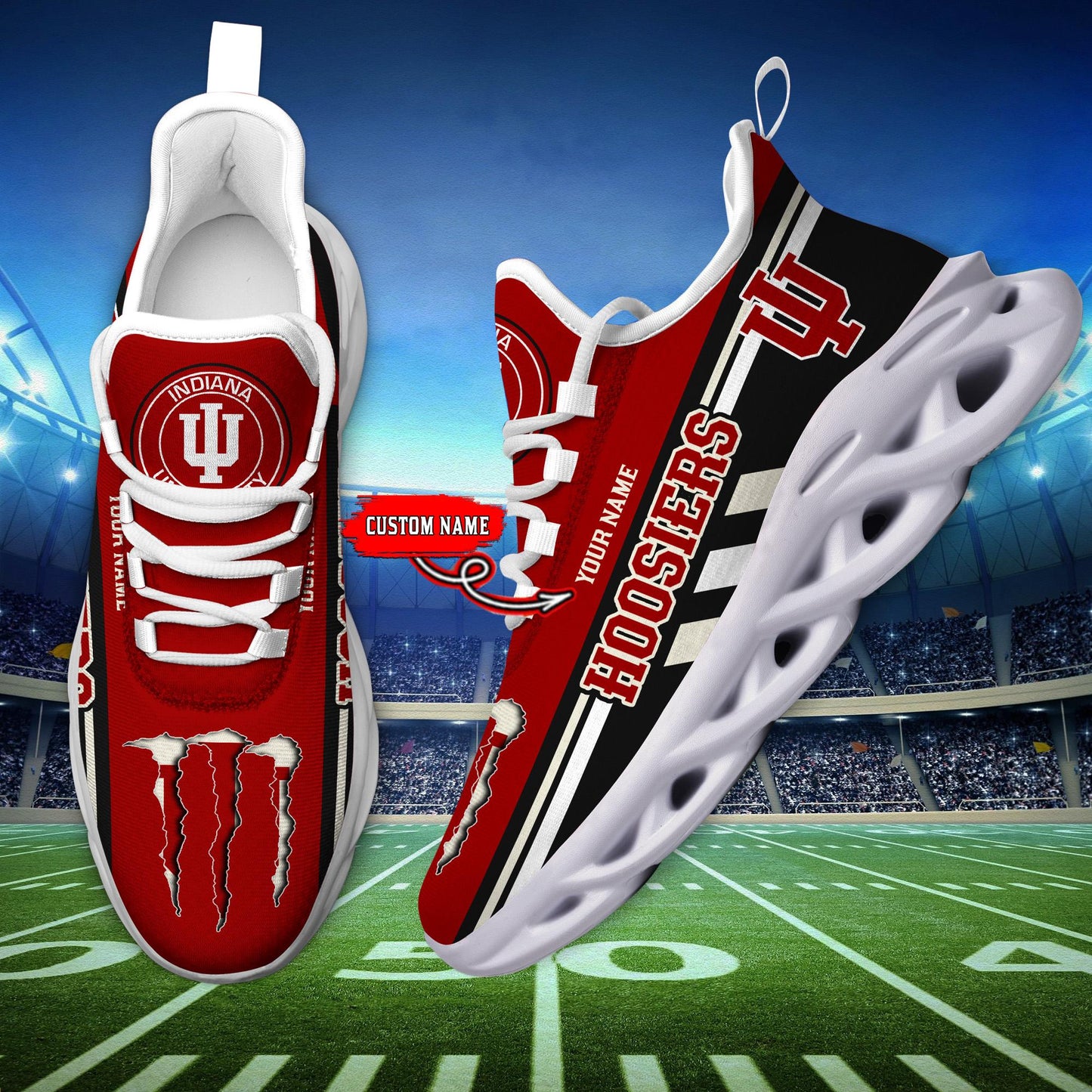 Ideafootwear Indiana Hoosiers Max Soul Shoes Sneakers For Men And Women