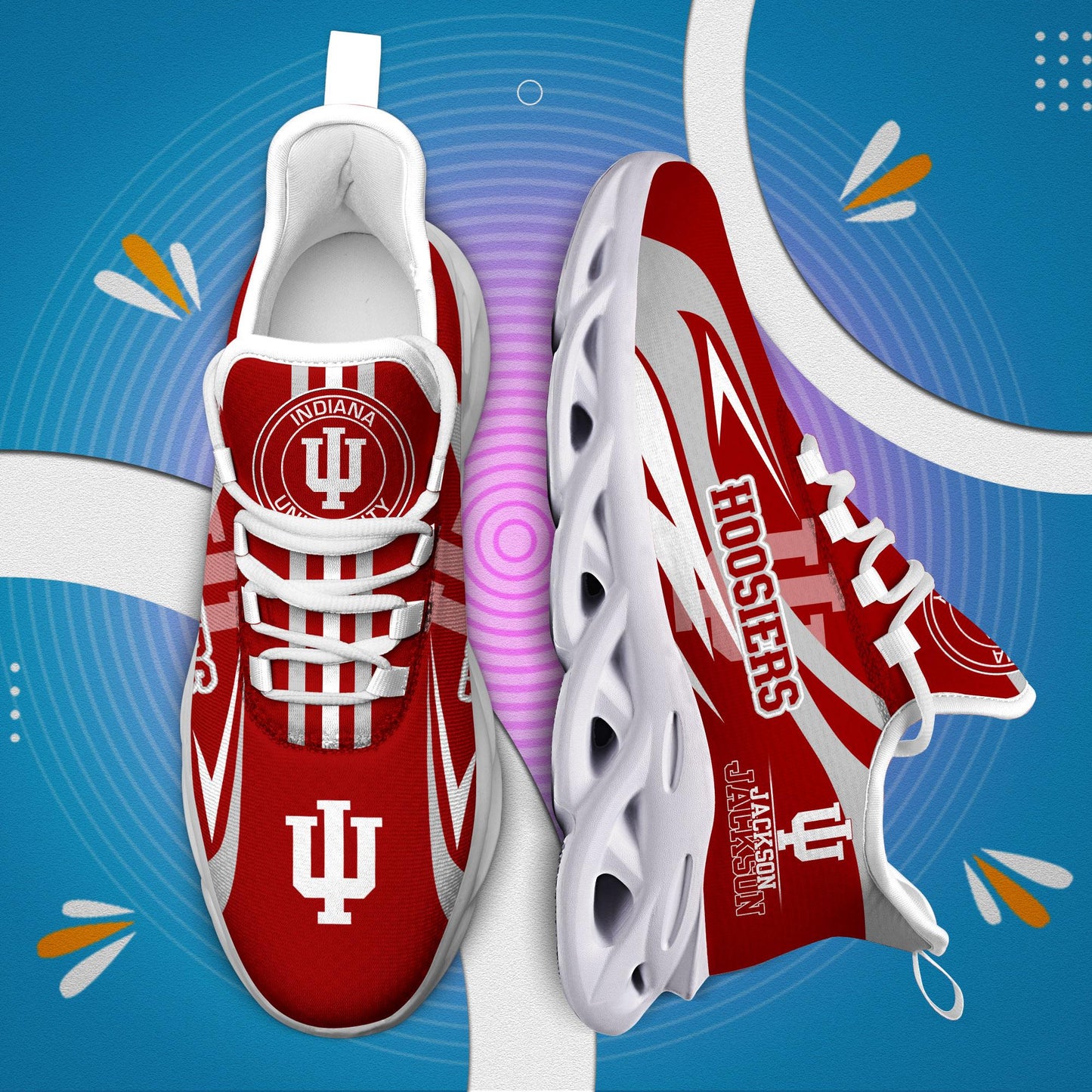 Ideafootwear Indiana Hoosiers Max Soul Shoes Sneakers For Men And Women