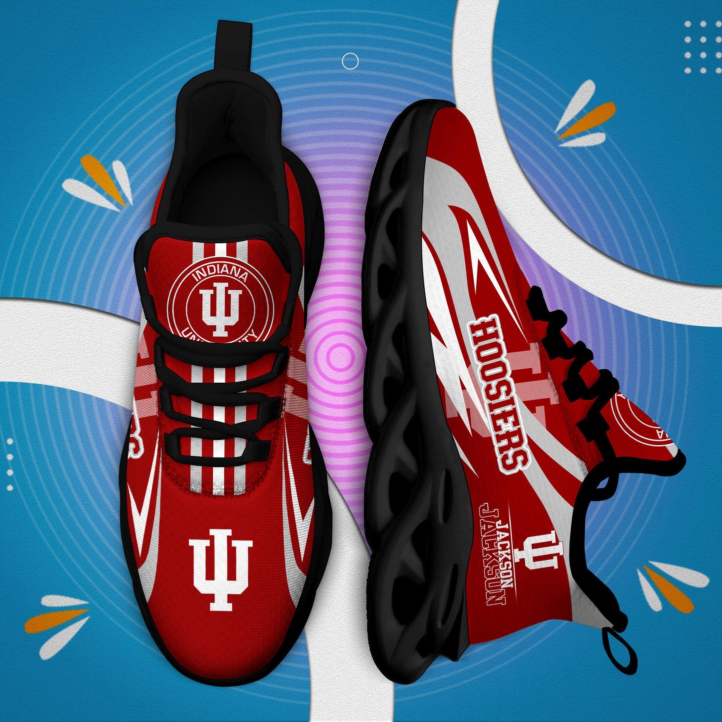 Ideafootwear Indiana Hoosiers Max Soul Shoes Sneakers For Men And Women