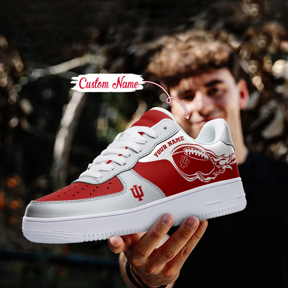 Ideafootwear Indiana Hoosiers NCAA Air Low-Top Sneakers Shoes For Men And Women