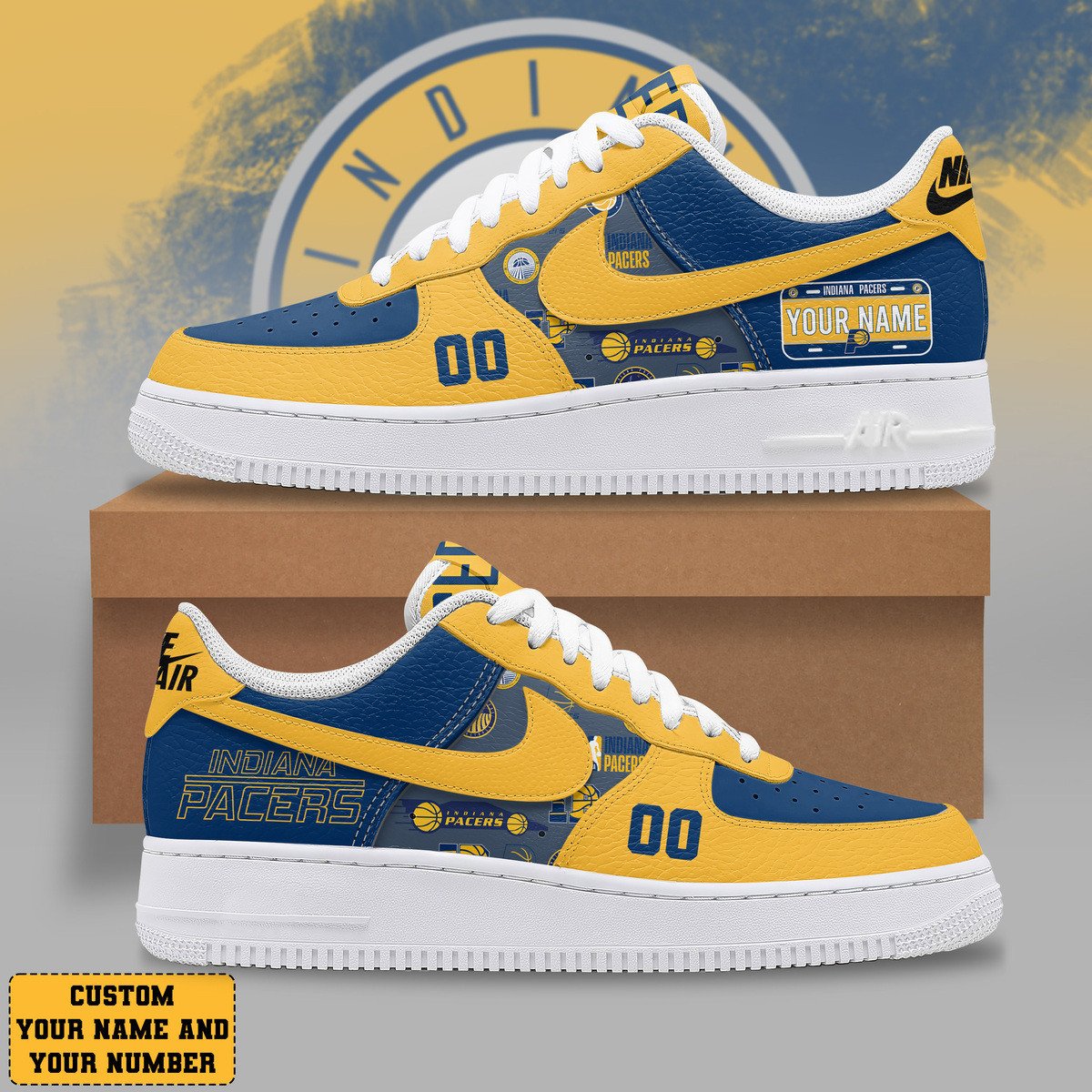 Ideafootwear Indiana Pacers Air Low-Top Sneakers Shoes For Men And Women