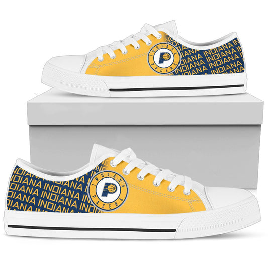 Ideafootwear Indiana Pacers Low Top Canvas Sneakers Shoes For Men And Women
