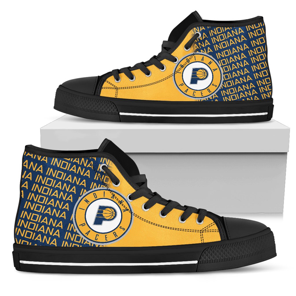 Ideafootwear Indiana Pacers High Top Canvas Sneakers Shoes For Men And Women