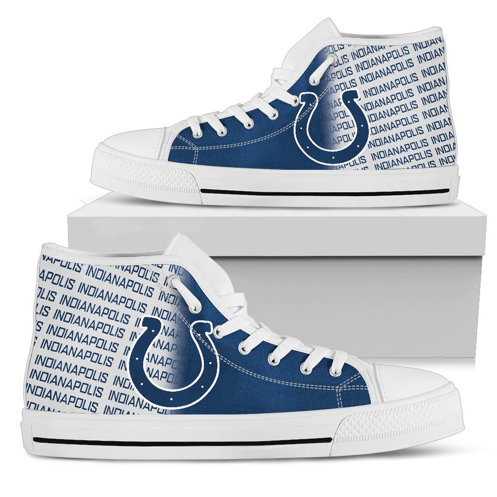Ideafootwear Indianapolis Colts High Top Canvas Sneakers Shoes For Men And Women