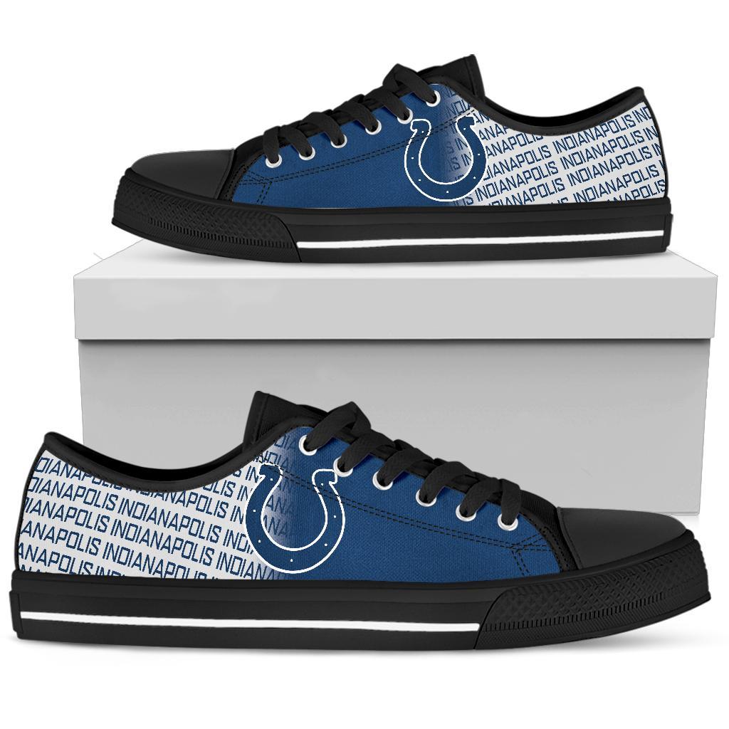 Ideafootwear Indianapolis Colts Low Top Canvas Sneakers Shoes For Men And Women