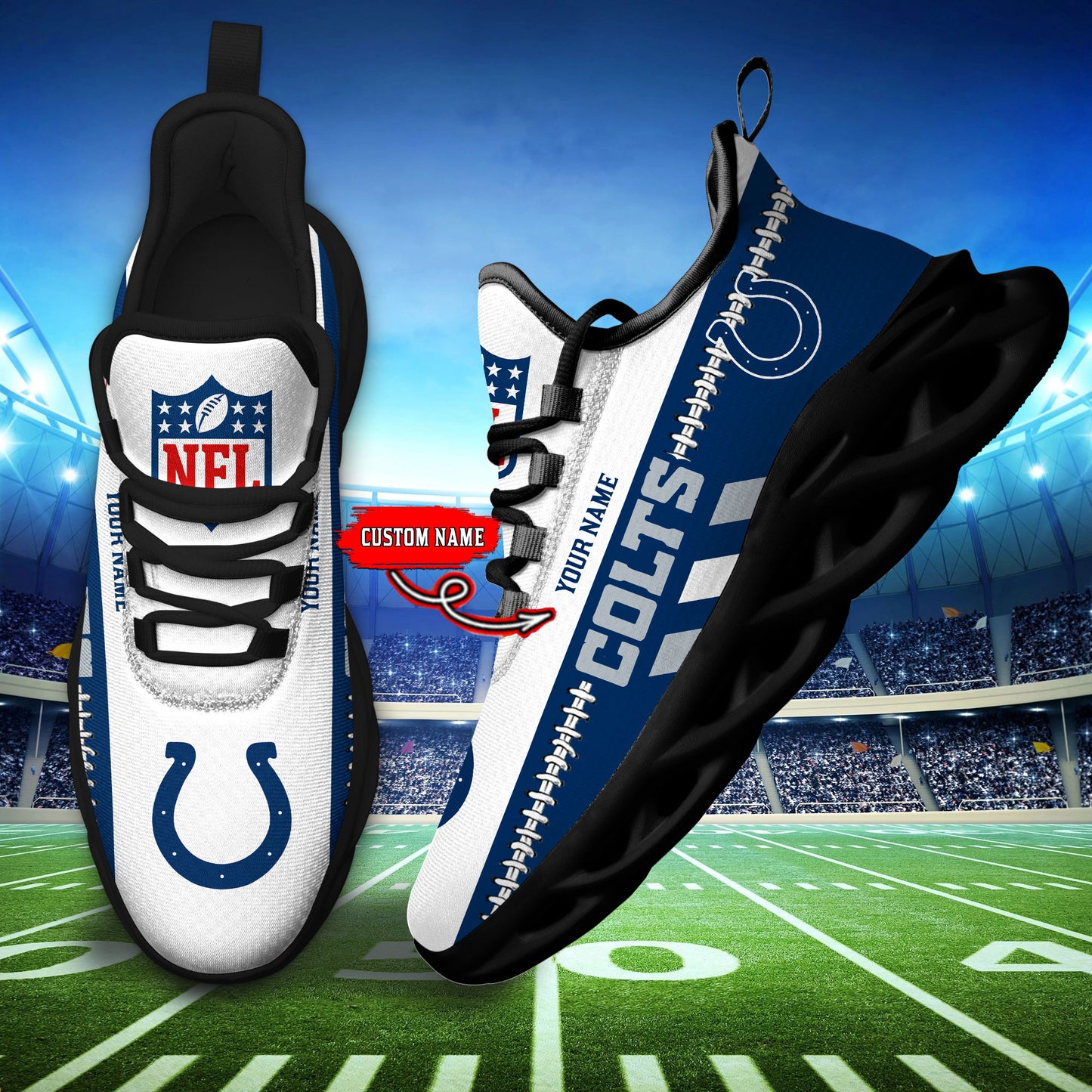 Ideafootwear Indianapolis Colts Max Soul Shoes Sneakers For Men And Women