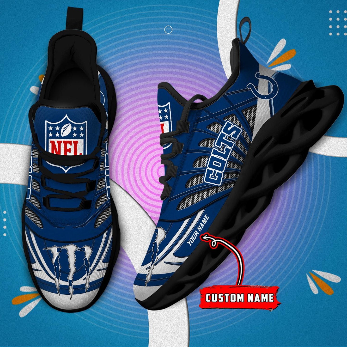 Ideafootwear Indianapolis Colts Max Soul Shoes Sneakers For Men And Women