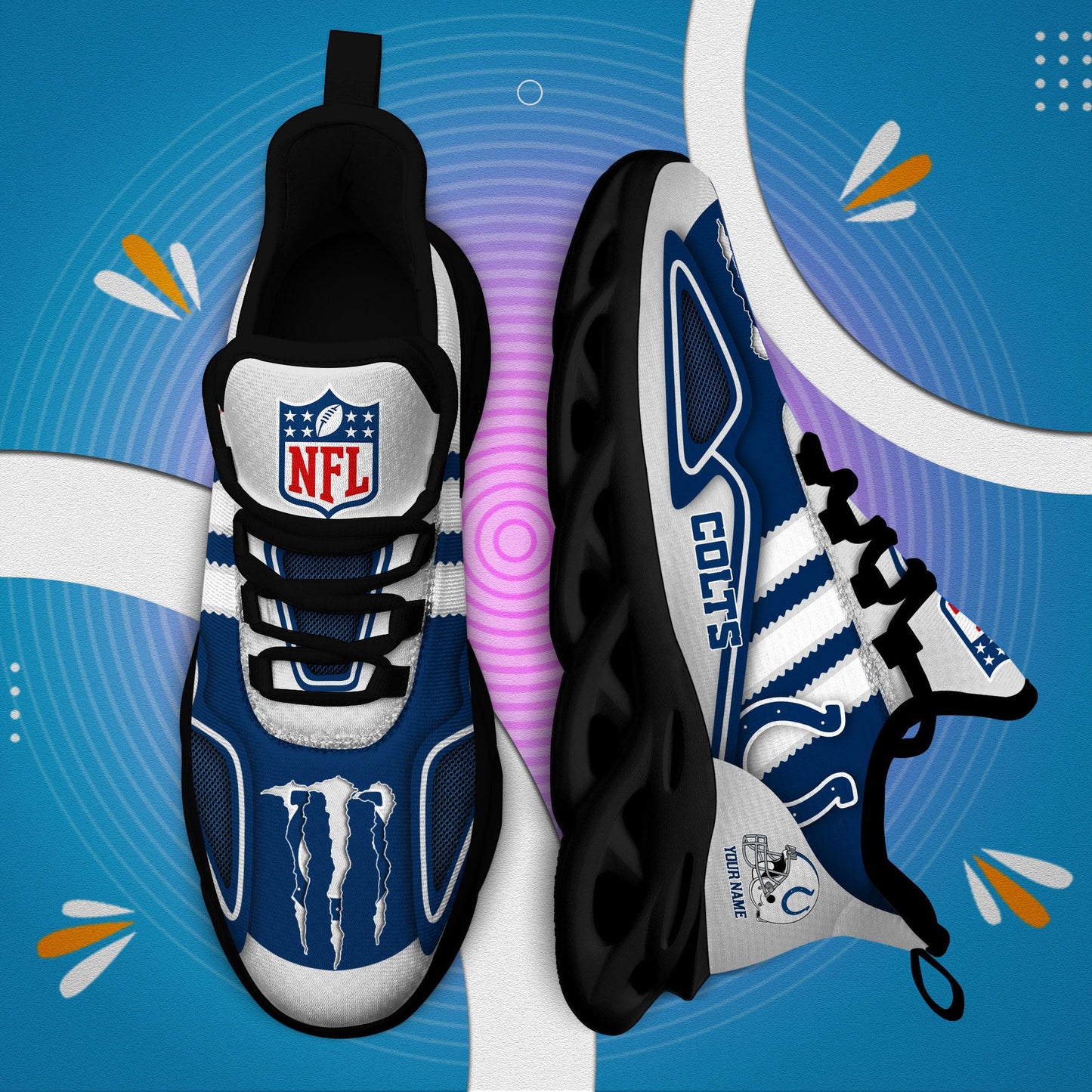 Ideafootwear Indianapolis Colts Max Soul Shoes Sneakers For Men And Women