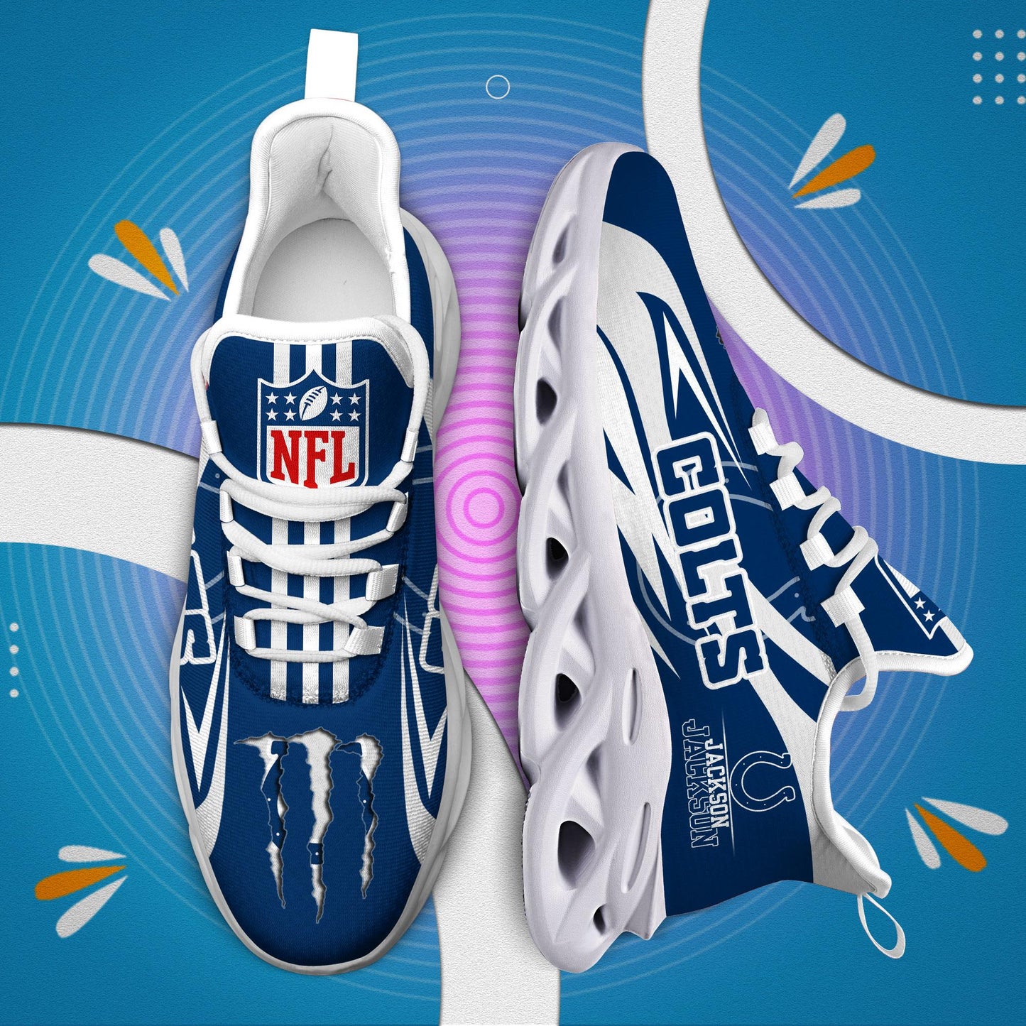 Ideafootwear Indianapolis Colts Max Soul Shoes Sneakers For Men And Women