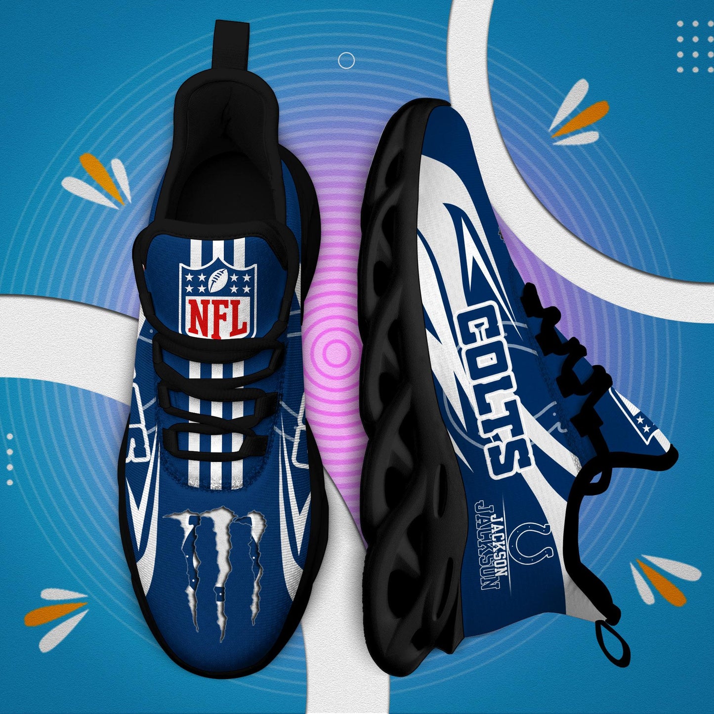 Ideafootwear Indianapolis Colts Max Soul Shoes Sneakers For Men And Women