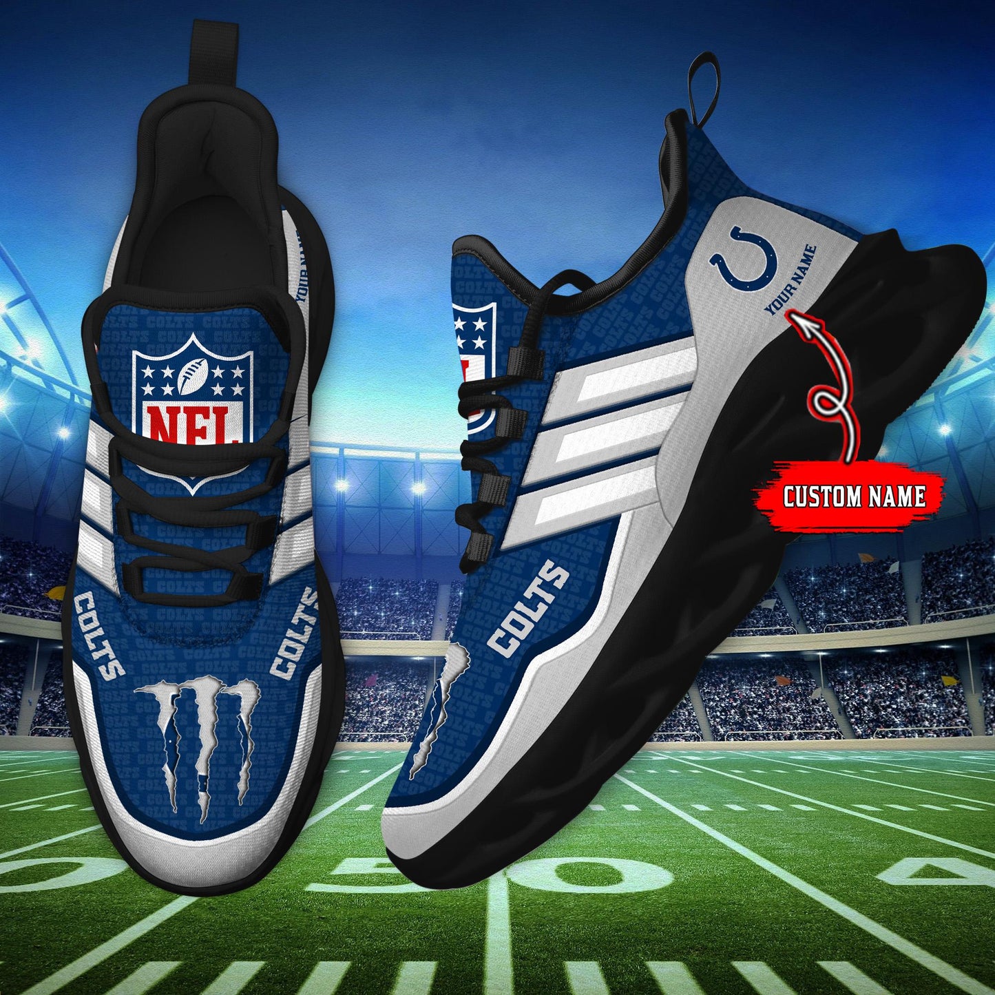 Ideafootwear Indianapolis Colts Max Soul Shoes Sneakers For Men And Women