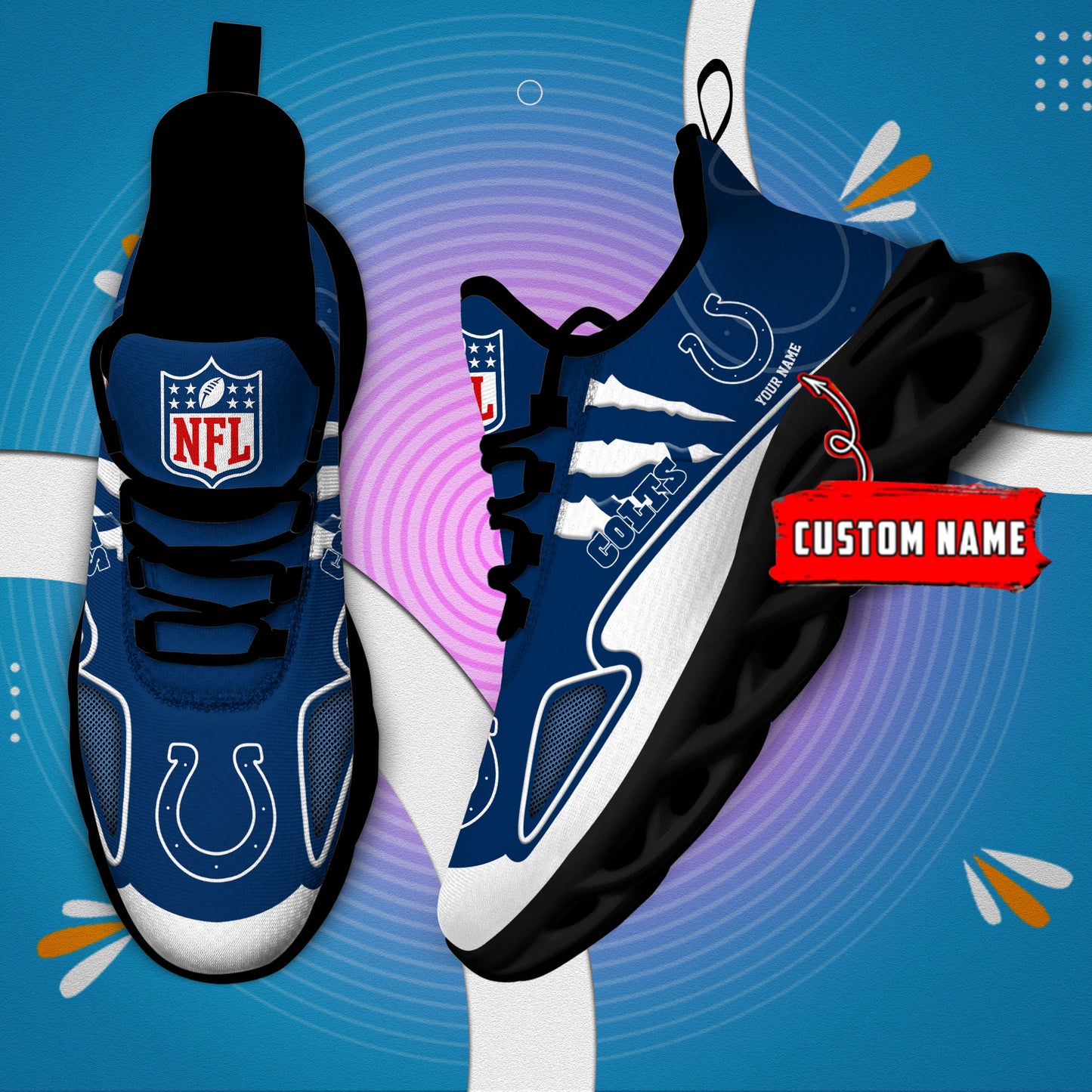 Ideafootwear Indianapolis Colts Max Soul Shoes Sneakers For Men And Women