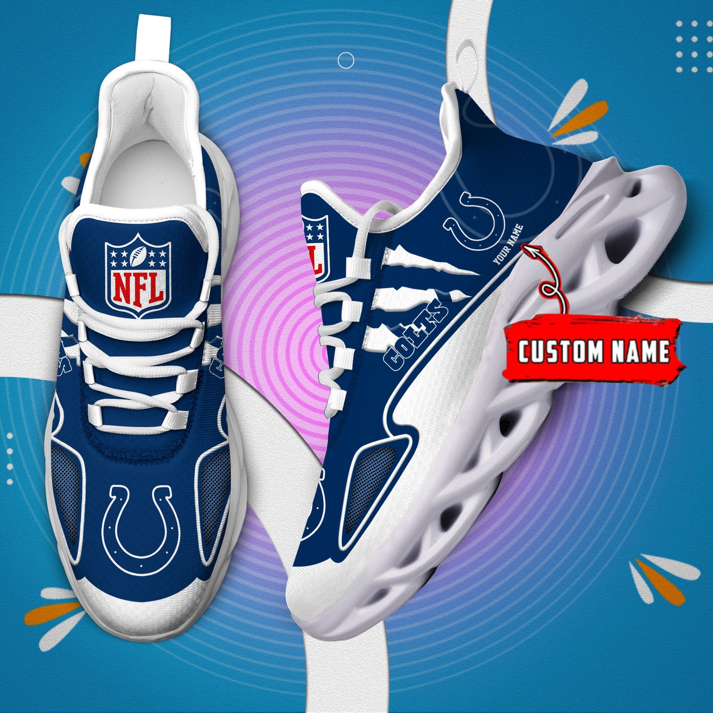 Ideafootwear Indianapolis Colts Max Soul Shoes Sneakers For Men And Women