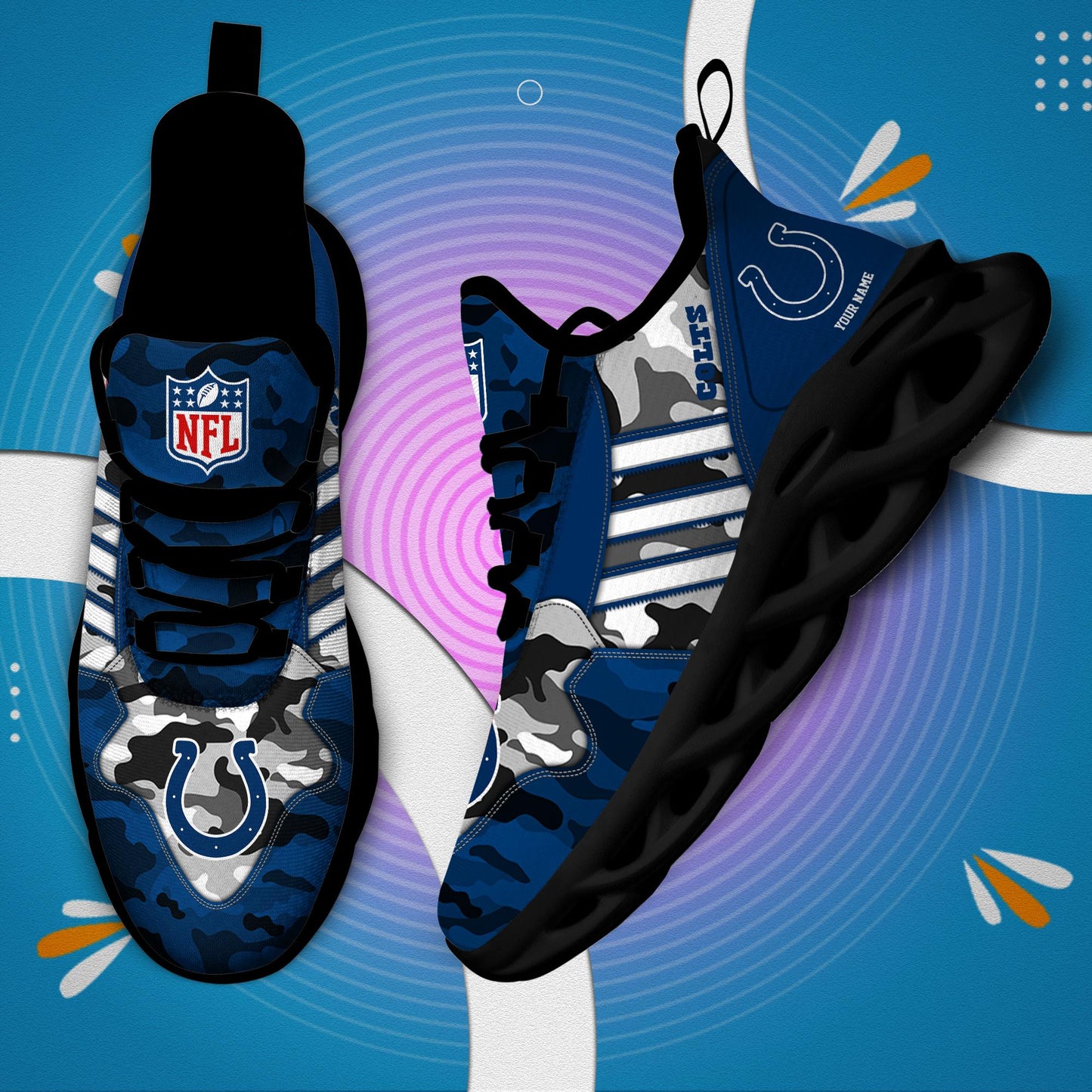 Ideafootwear Indianapolis Colts Max Soul Shoes Sneakers For Men And Women