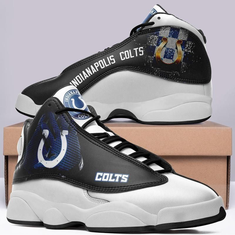 Ideafootwear Indianapolis Colts NFL AJ13 Sneakers Shoes For Men And Women