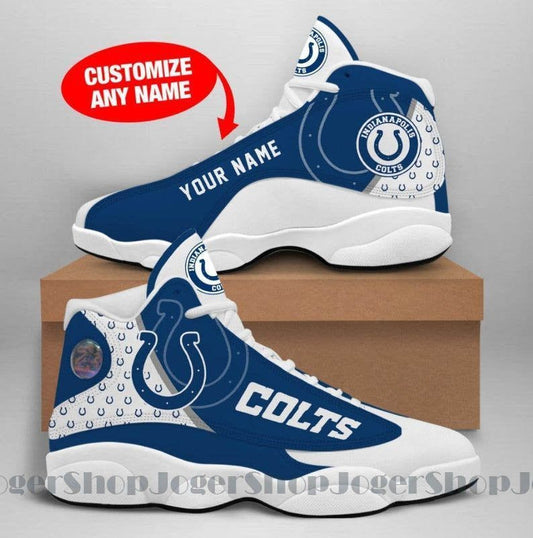 Ideafootwear Indianapolis Colts NFL AJ13 Sneakers Shoes For Men And Women