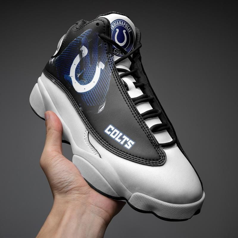 Ideafootwear Indianapolis Colts NFL AJ13 Sneakers Shoes For Men And Women