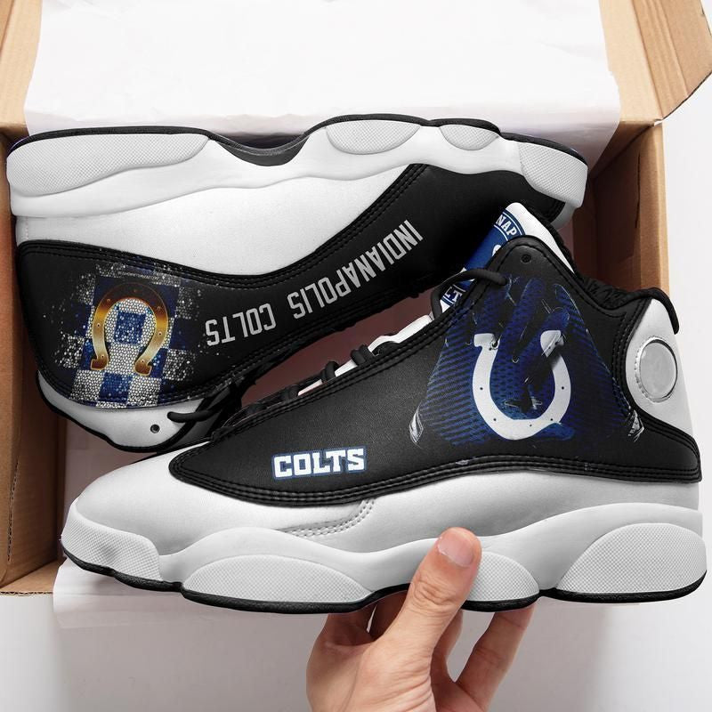 Ideafootwear Indianapolis Colts NFL AJ13 Sneakers Shoes For Men And Women