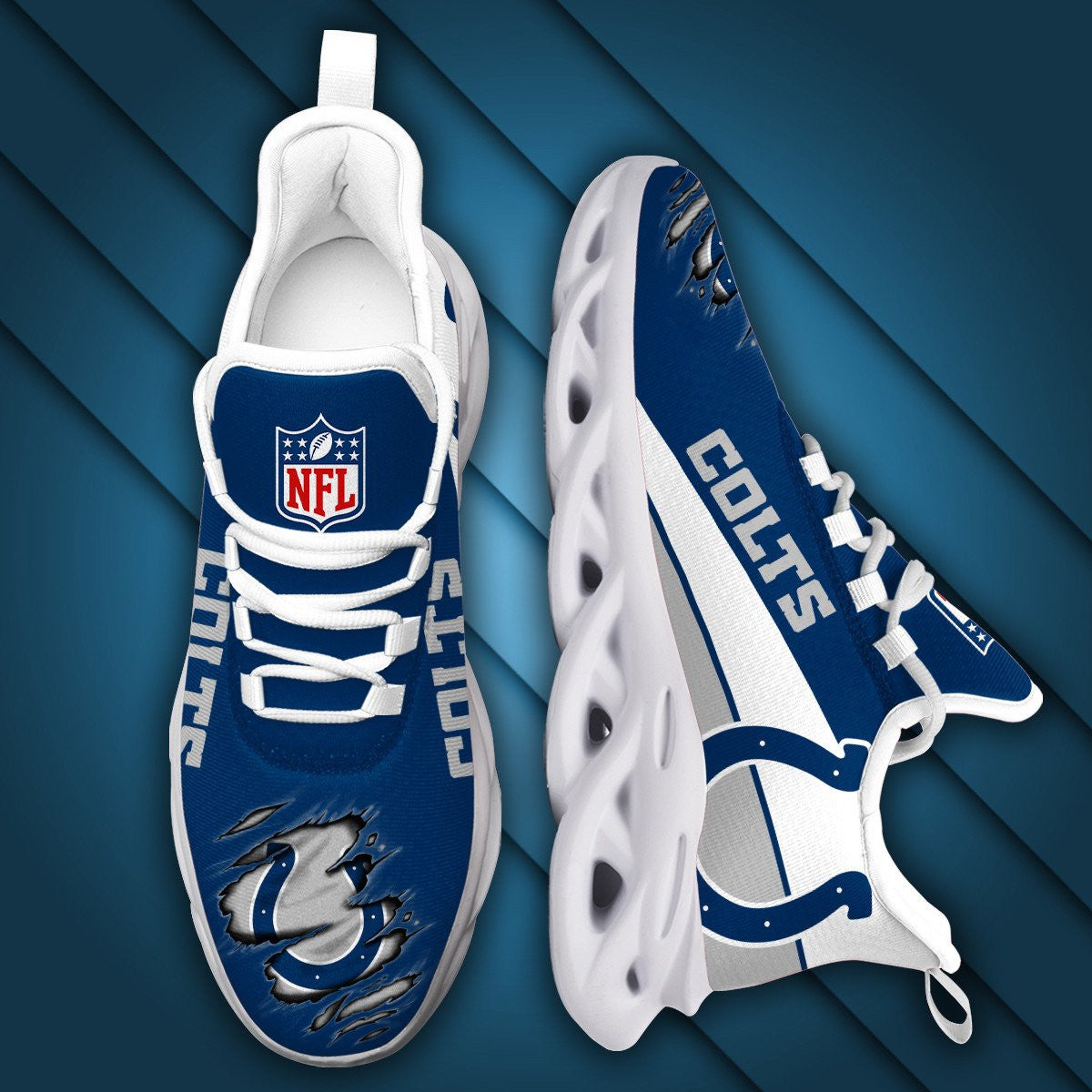 Ideafootwear Indianapolis Colts NFL Max Soul Shoes Sneakers For Men And Women